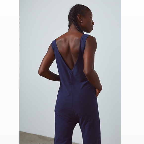 LUNYA Deep Blue Cozy Cool Sleeveless Long Pant Romper $178 - Picture 2 of 4